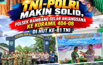 TNI-Polri Makin Solid, Polsek Rambang Gelar Anjangsana ke Koramil 404-08 di HUT ke-81 TNI
