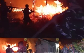 Gerak Cepat Babinsa Koramil 402-07/Indralaya Selamatkan Rumah Warga Dari Kobaran Api