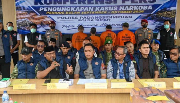 H. Purnadi Hadiri Konferensi Pers Pengungkapan 1,16 Ton Ketamine dan Rilis Kasus Narkoba Polres Padangsidimpuan ‎