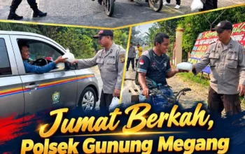 Jumat Berkah, Polsek Gunung Megang Bagikan Nasi Kotak kepada Masyarakat, Wujud Kepedulian Polri