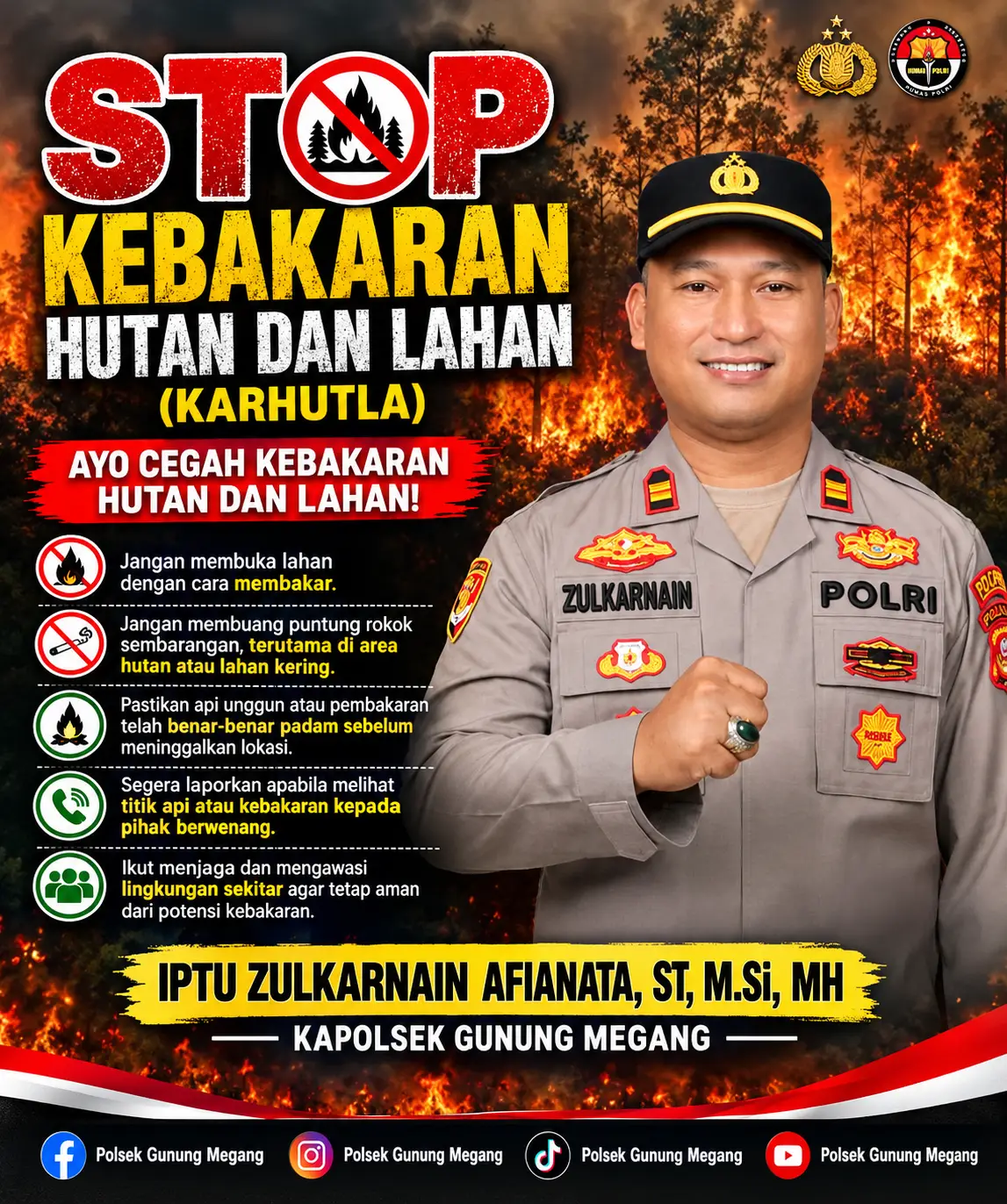 Foto pendukung berita Kapolsek Gunung Megang Kobarkan Semangat Cegah Karhutla, Warga Diajak Peduli Lingkungan