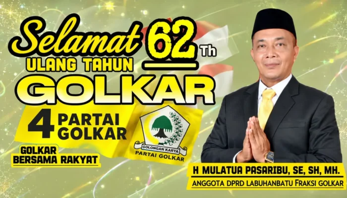 Mulatua Pasaribu Maknai HUT ke-62 Partai Golkar, Soroti Aspirasi Warga Labuhanbatu