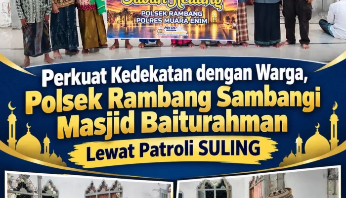 Perkuat Kedekatan dengan Warga, Polsek Rambang Sambangi Masjid Baiturahman Lewat Patroli SULING