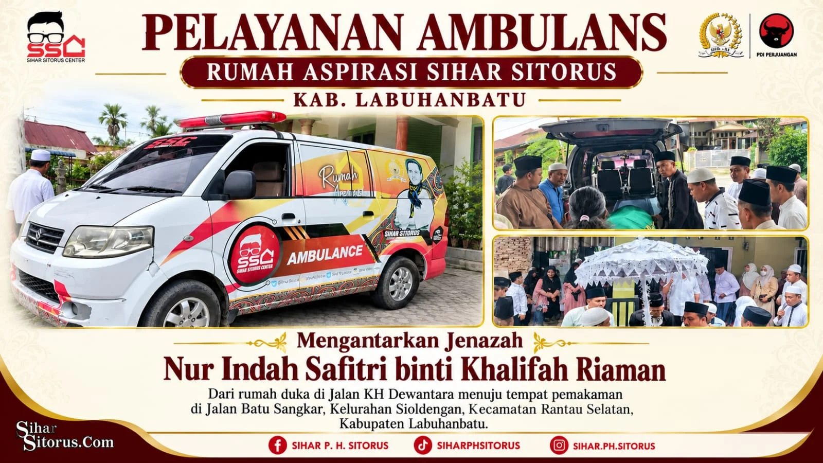 Foto pendukung berita Rumah Aspirasi Sihar Sitorus Bantu Pengantaran Jenazah Warga Labuhanbatu