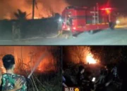 Satgas YONIF TP 895/KC BKO Koramil  402-01/Tanjung Lubuk  Padamkan Karhutla Di Desa Talang Pangeran 